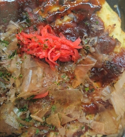 魚肉ソーセージと納豆のお好み焼き