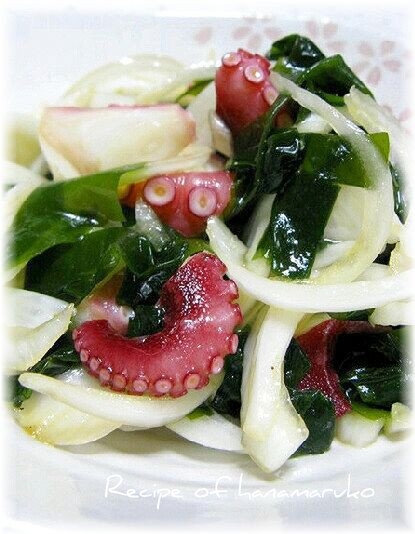 新たまねぎとタコとワカメのイタリアンサラダ