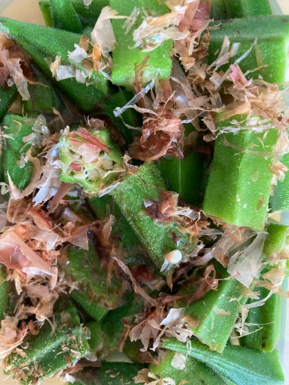 レンジで簡単☆白だしだけでオクラのお浸し