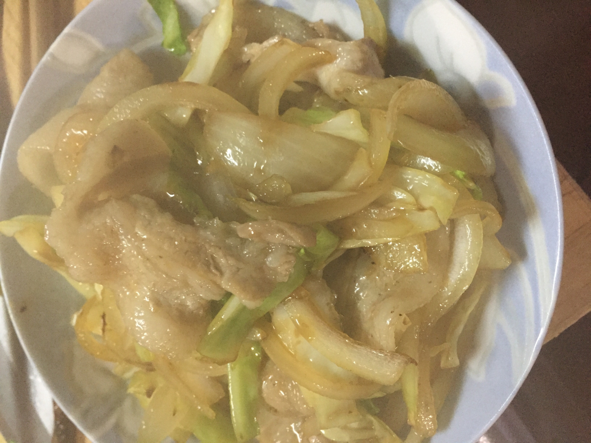 冷蔵庫の余った野菜と肉で生姜甘辛炒め
