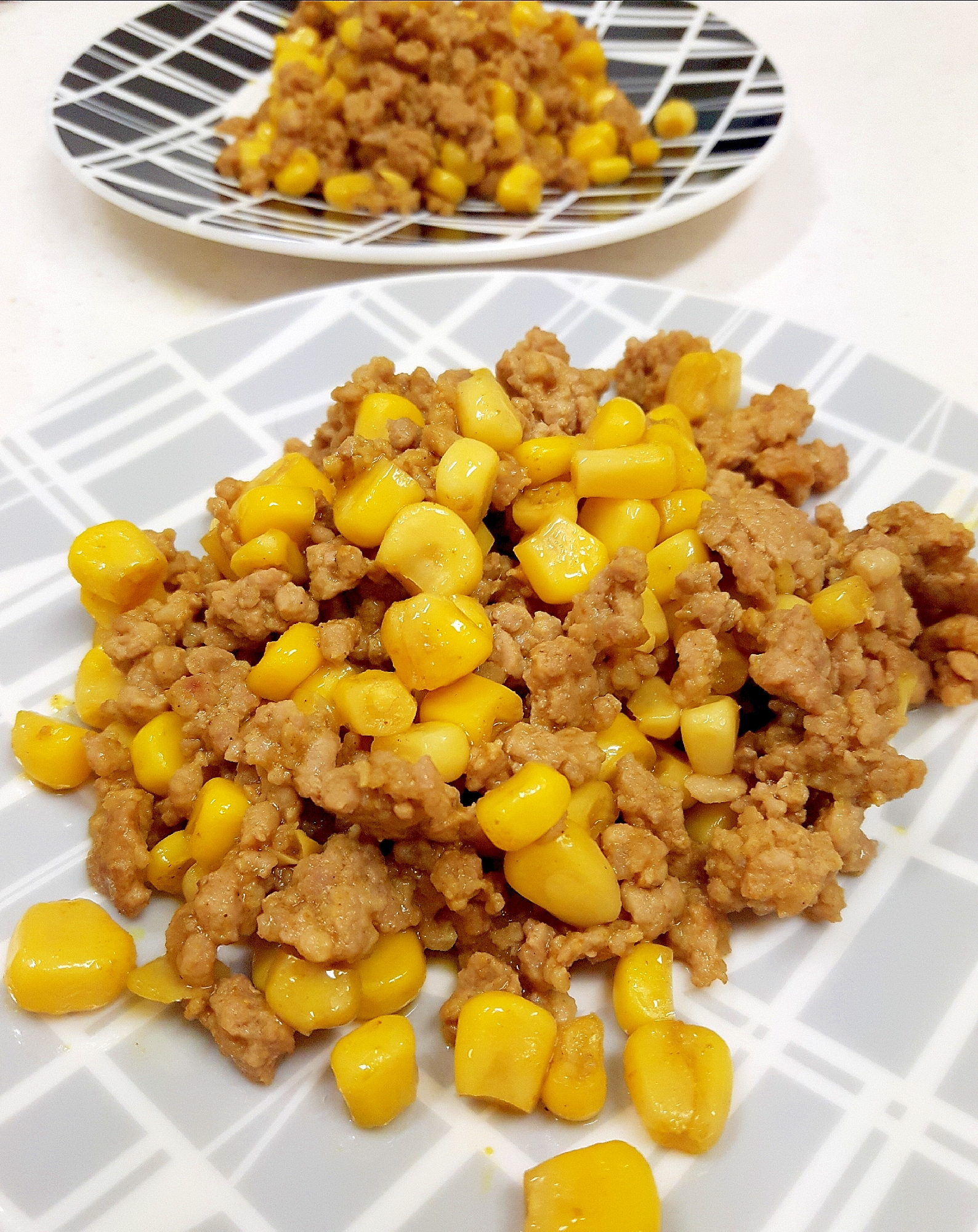 子供が大好き!ひき肉とコーンのカレーめんつゆ炒め♪
