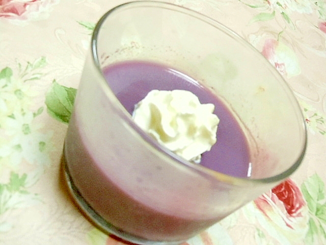 ❤紫芋パウダーと酒粕の豆乳ゼリー❤