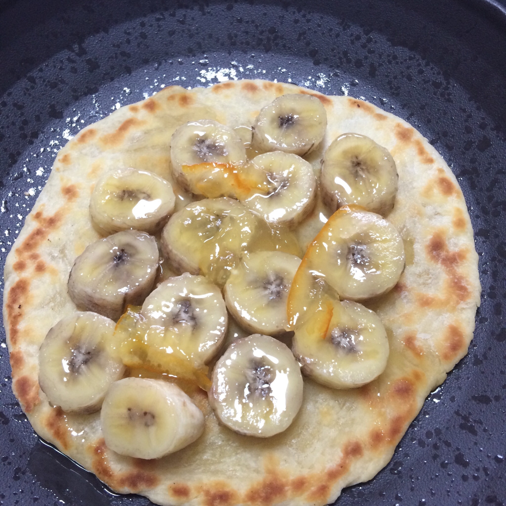 フライパンdeバナナハチミツ☆ピザ