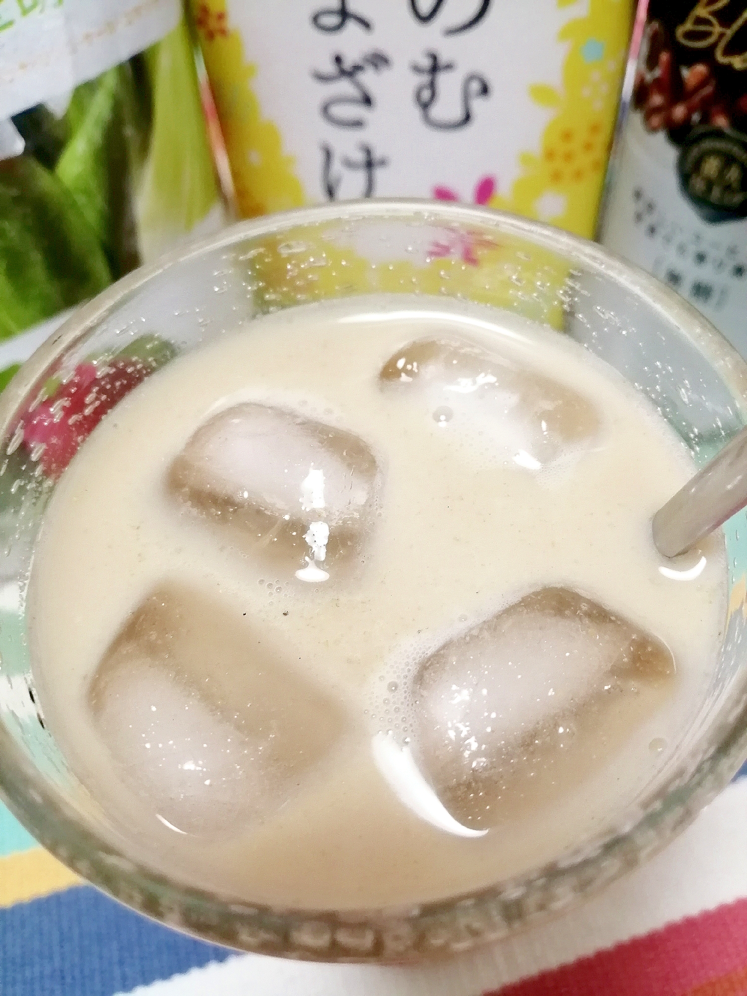 アイス☆グリーン甘酒カフェオレ♪