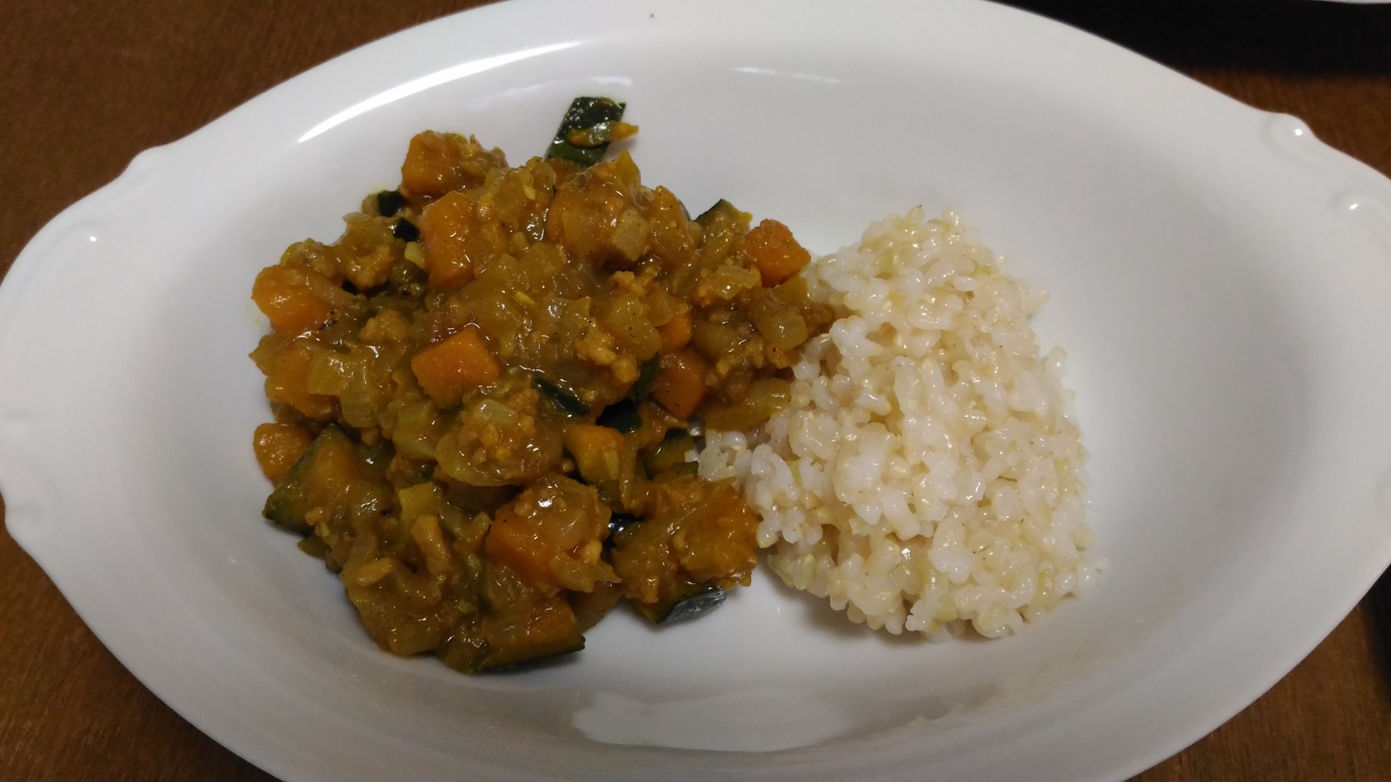 南瓜と挽肉のドライカレー