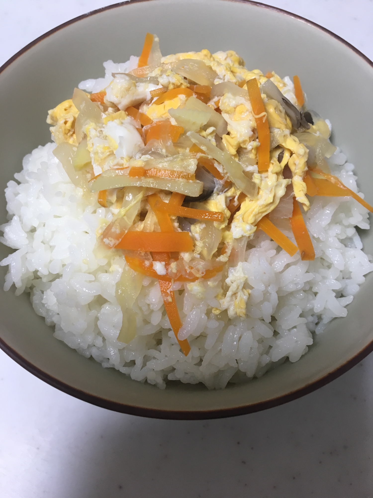 たけのことしめじの親子丼(^○^)