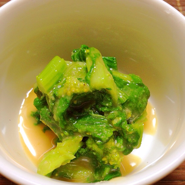 大人の給食！菜の花の辛子酢味噌和え