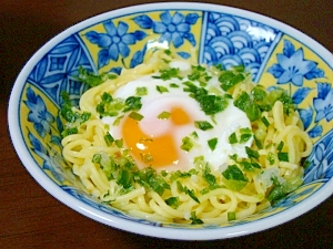 温玉絡めの即席つけ麺♪