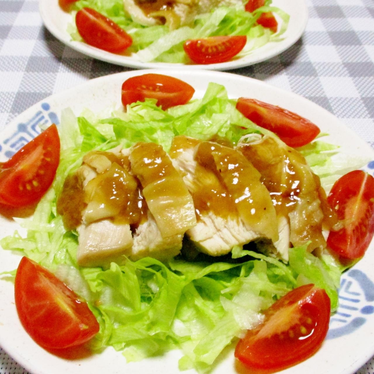 焼き肉ソースdeちゃちゃっと蒸し鶏