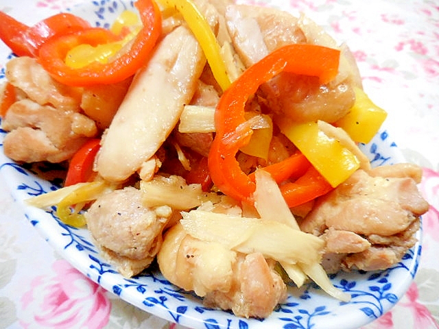 ❤牛蒡とパプリカと鶏もも肉のソテー❤