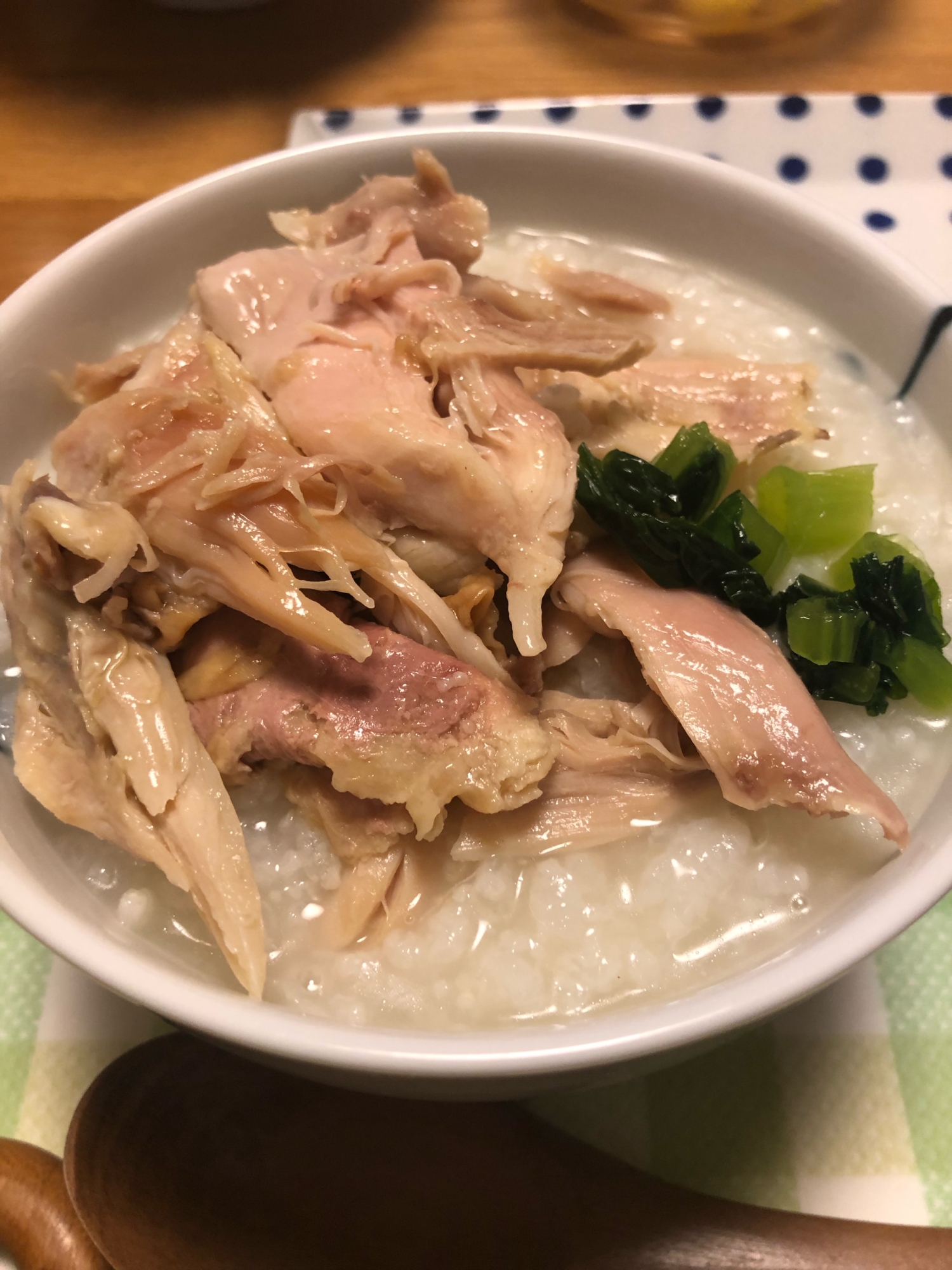 コストコチキンで炊飯器中華粥♡