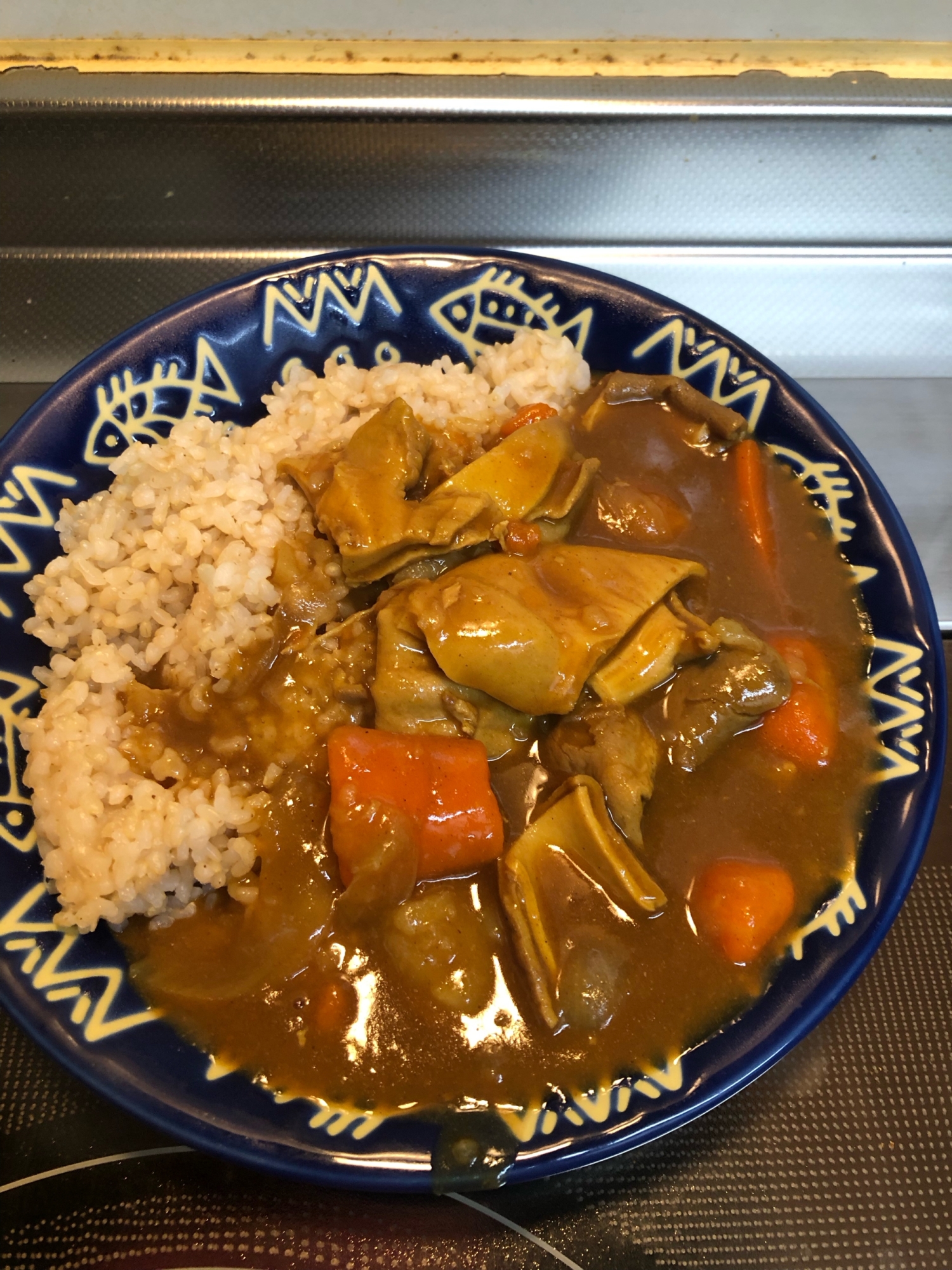 出汁が決めて♪和風♪豚もつカレー^_^