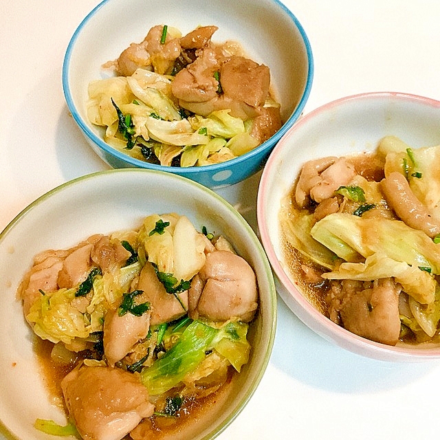 鶏もも肉とキャベツの照り焼き♪今日の夕飯にどうぞ