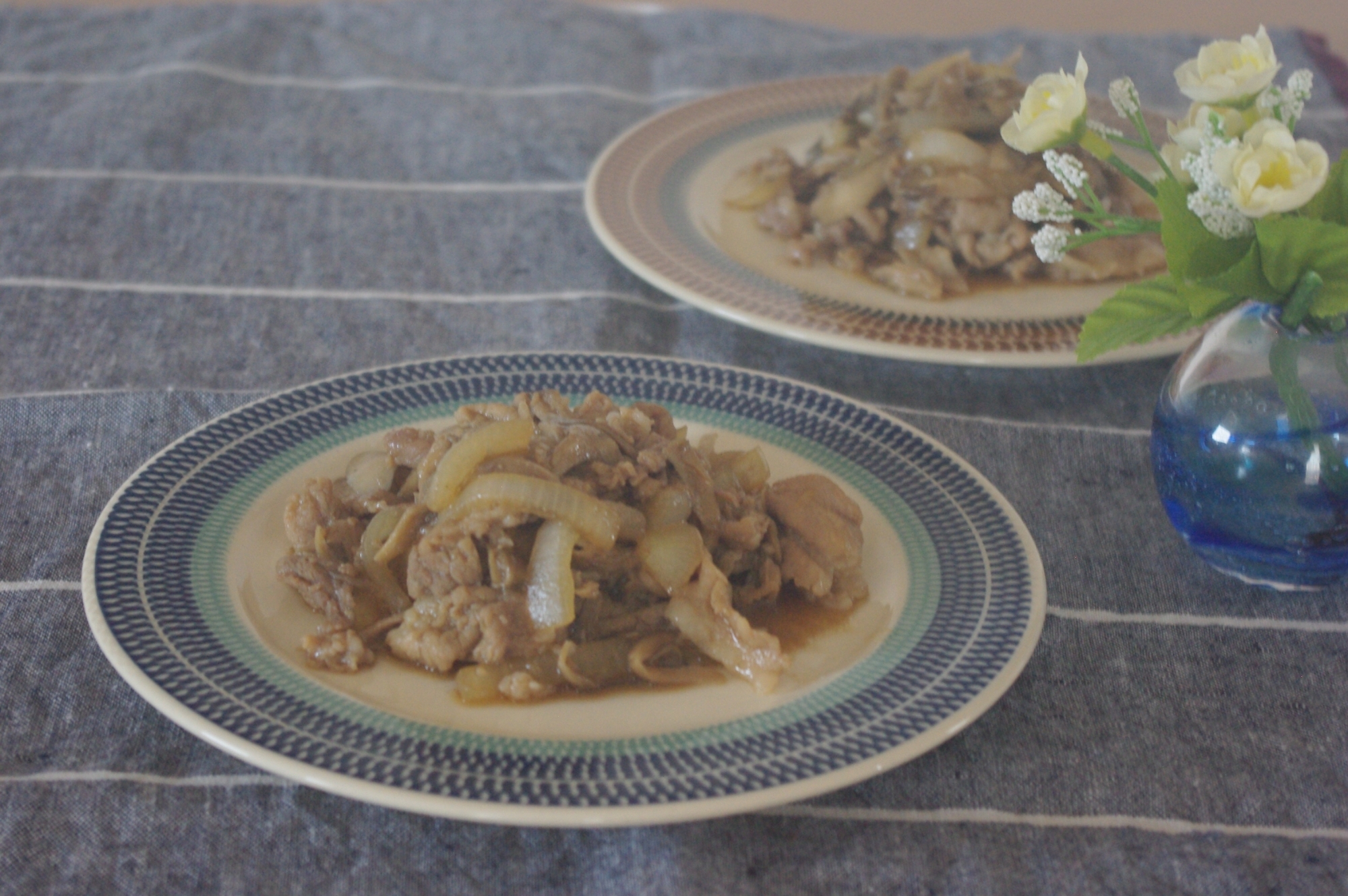 豚こまと舞茸の生姜焼き