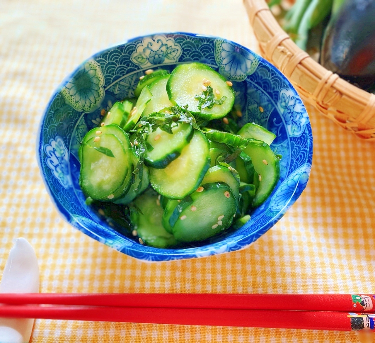 胡瓜とシソの酢の物