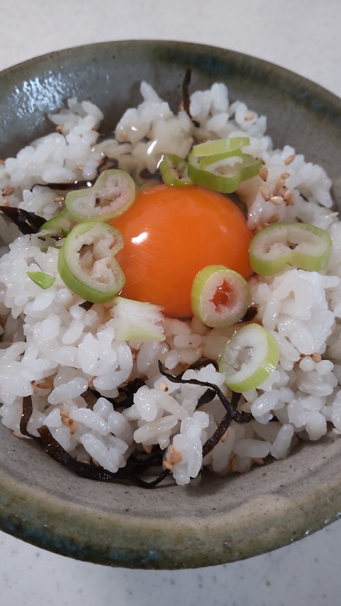 塩昆布と葱の卵かけご飯☆