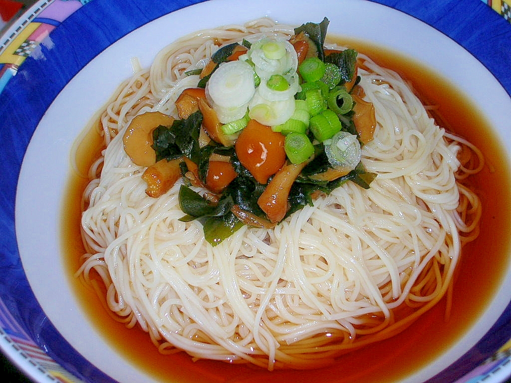 なめこ、ワカメそうめん♪