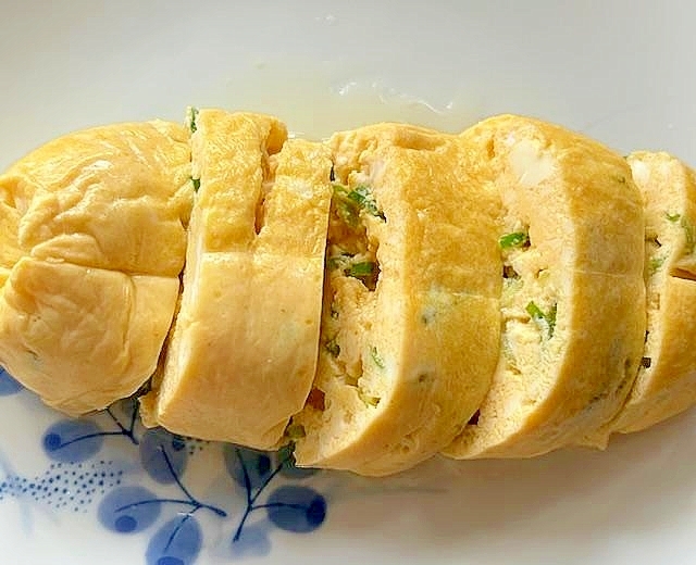 ポリ袋でだし巻き卵風