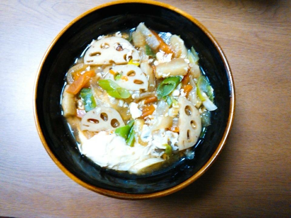 蓮根と落とし卵のうどん