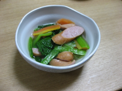 小松菜とウインナーのソテー