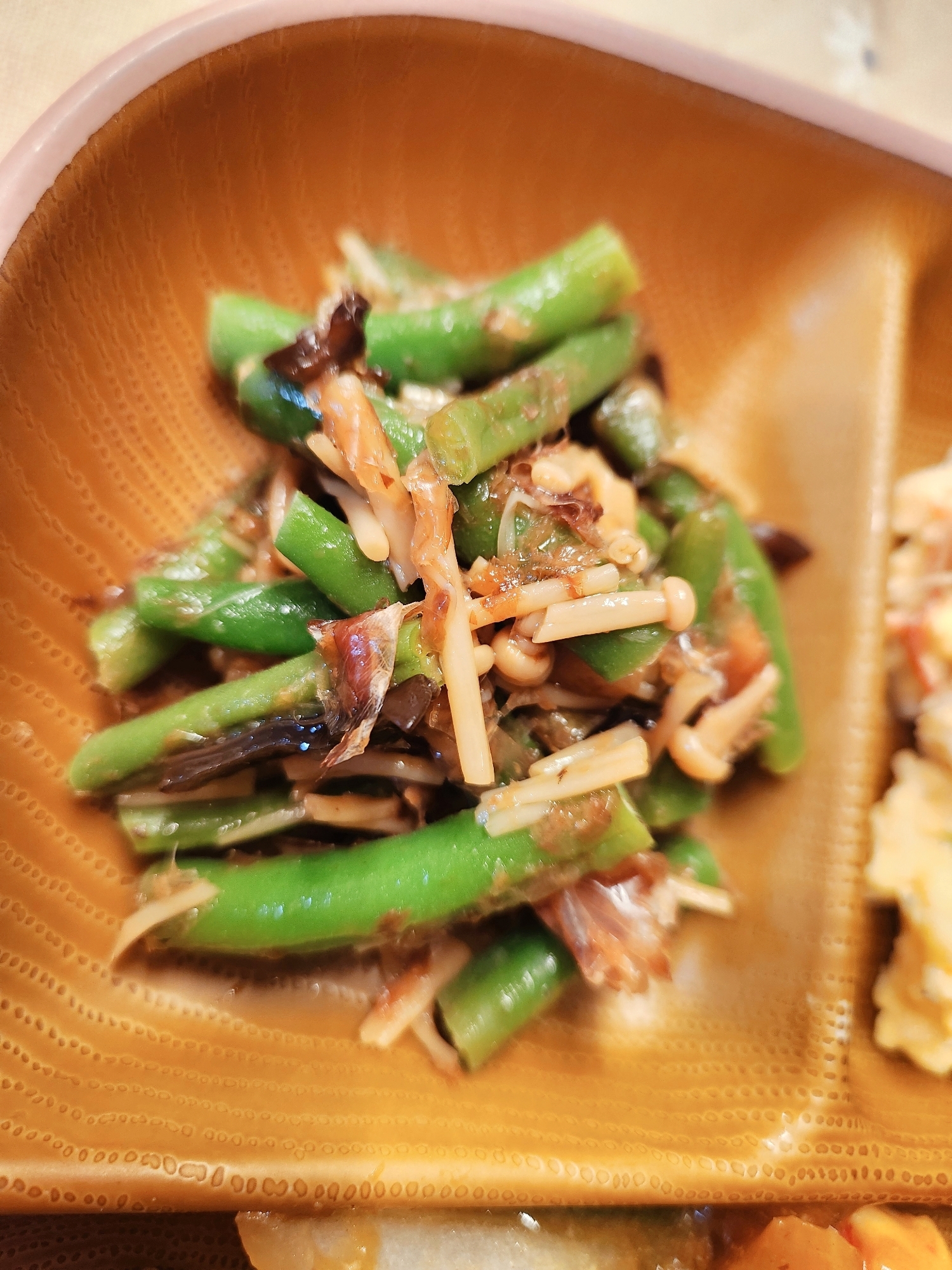 【おかず】いんげんのなめ茸和え