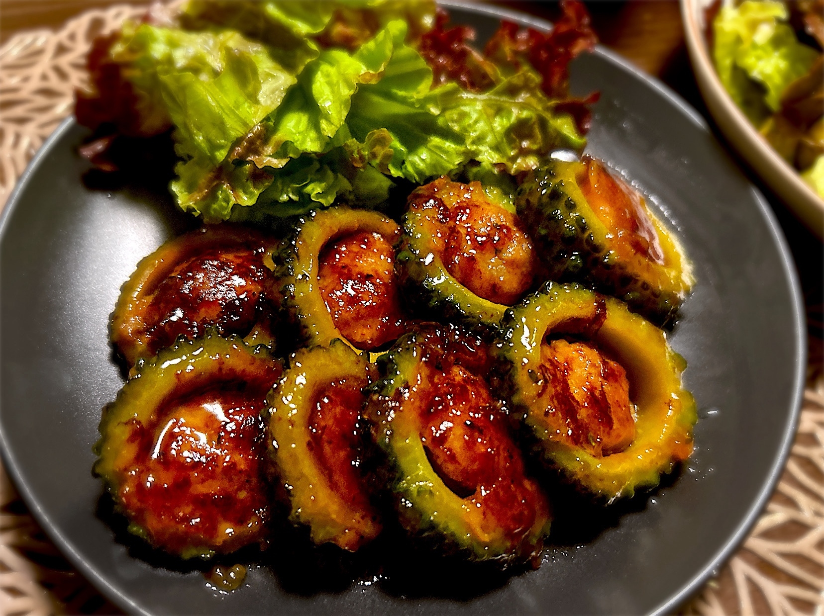 ゴーヤの照り焼きつくね