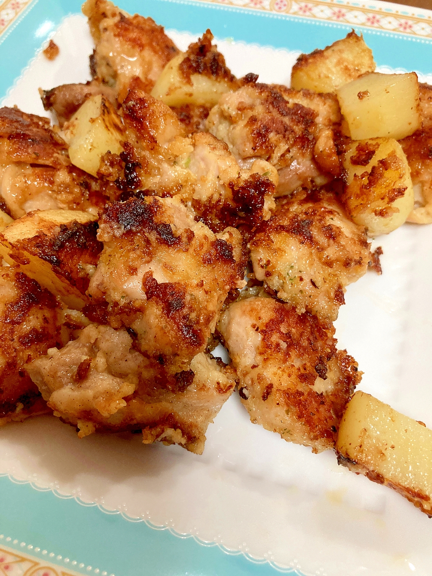 鶏肉パン粉焼きとじゃがいも