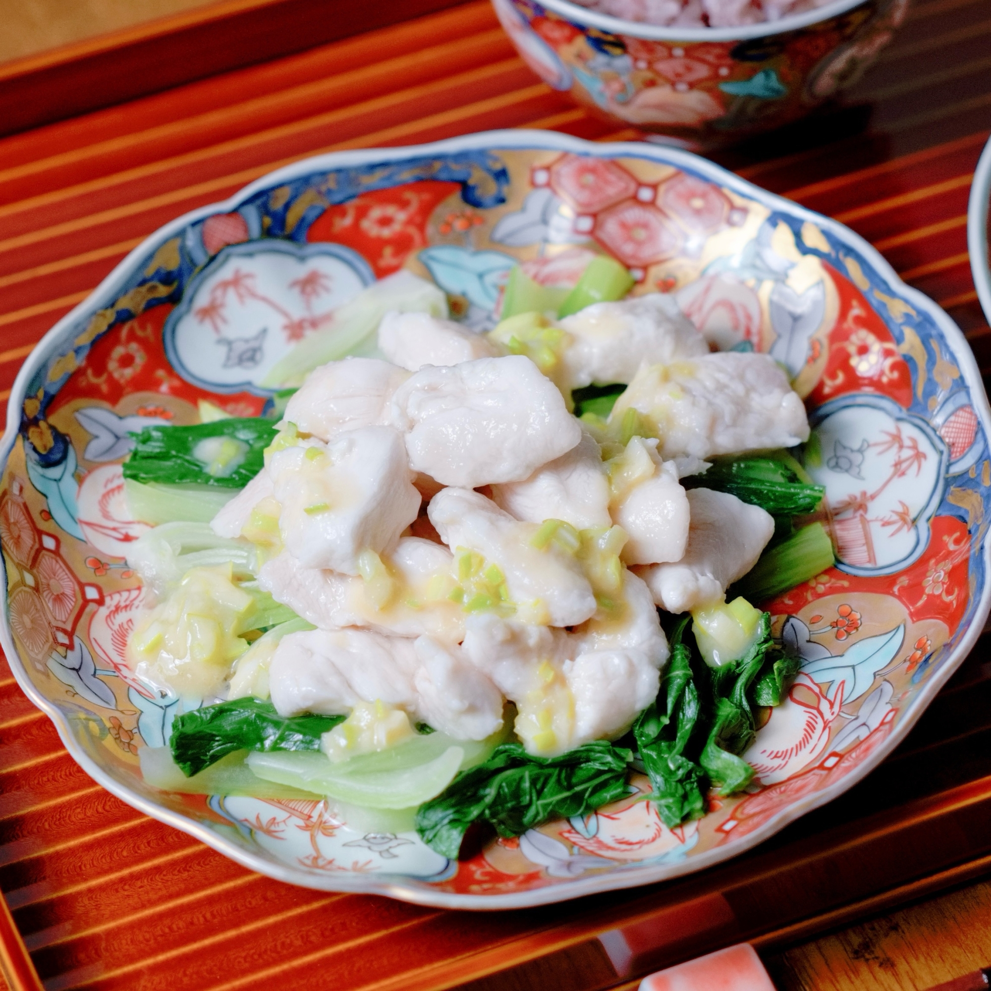 鶏ささ身のねぎみそがけ【中華・主菜】