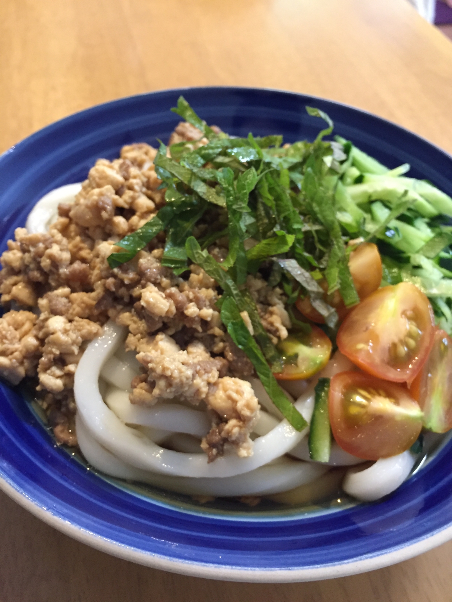 豆腐でかさまし＊肉そぼろうどん