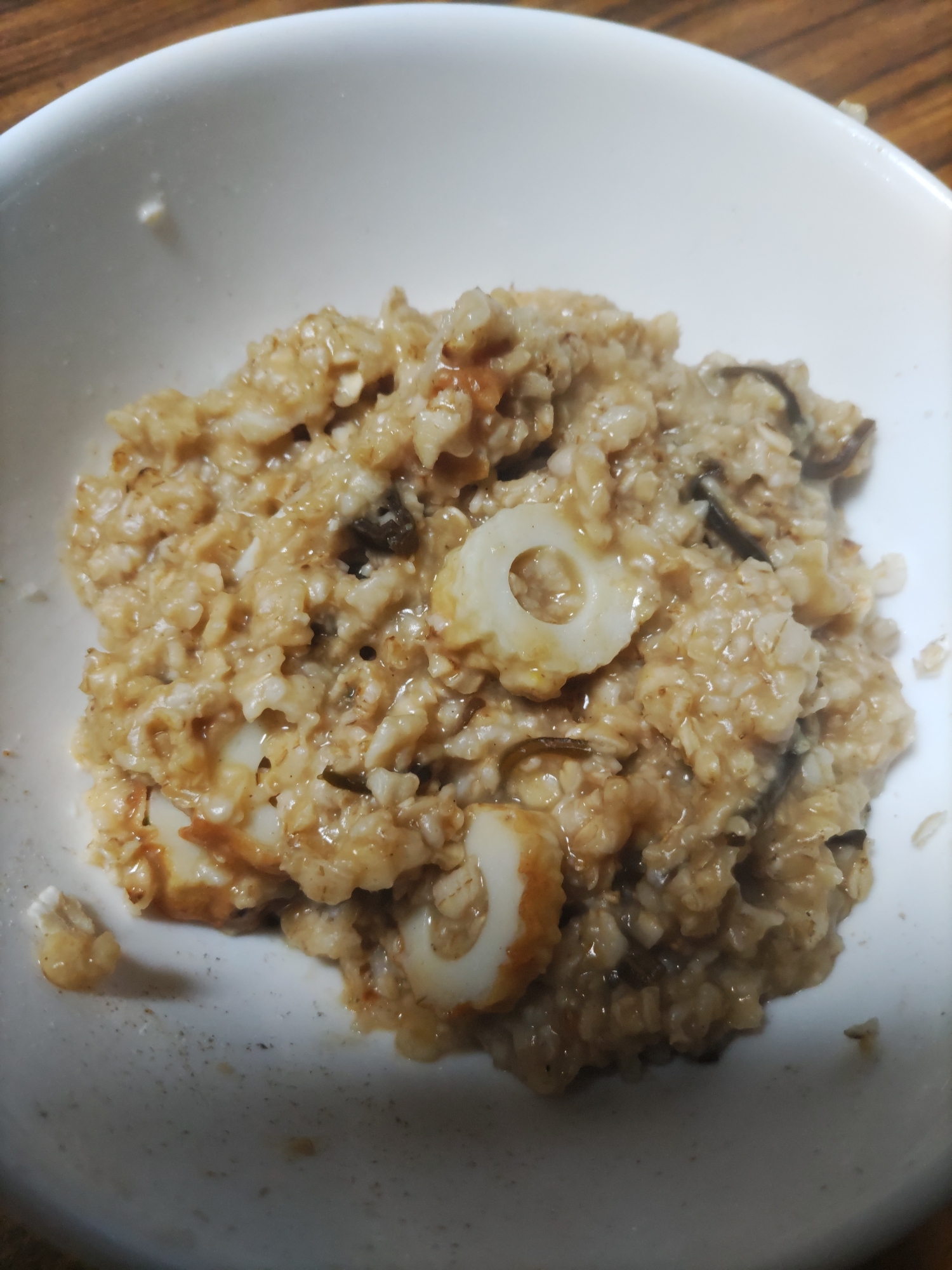 ちくわと塩こんぶのオートミール煮