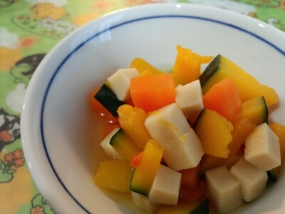 高野豆腐とカボチャの煮付け☆離乳食