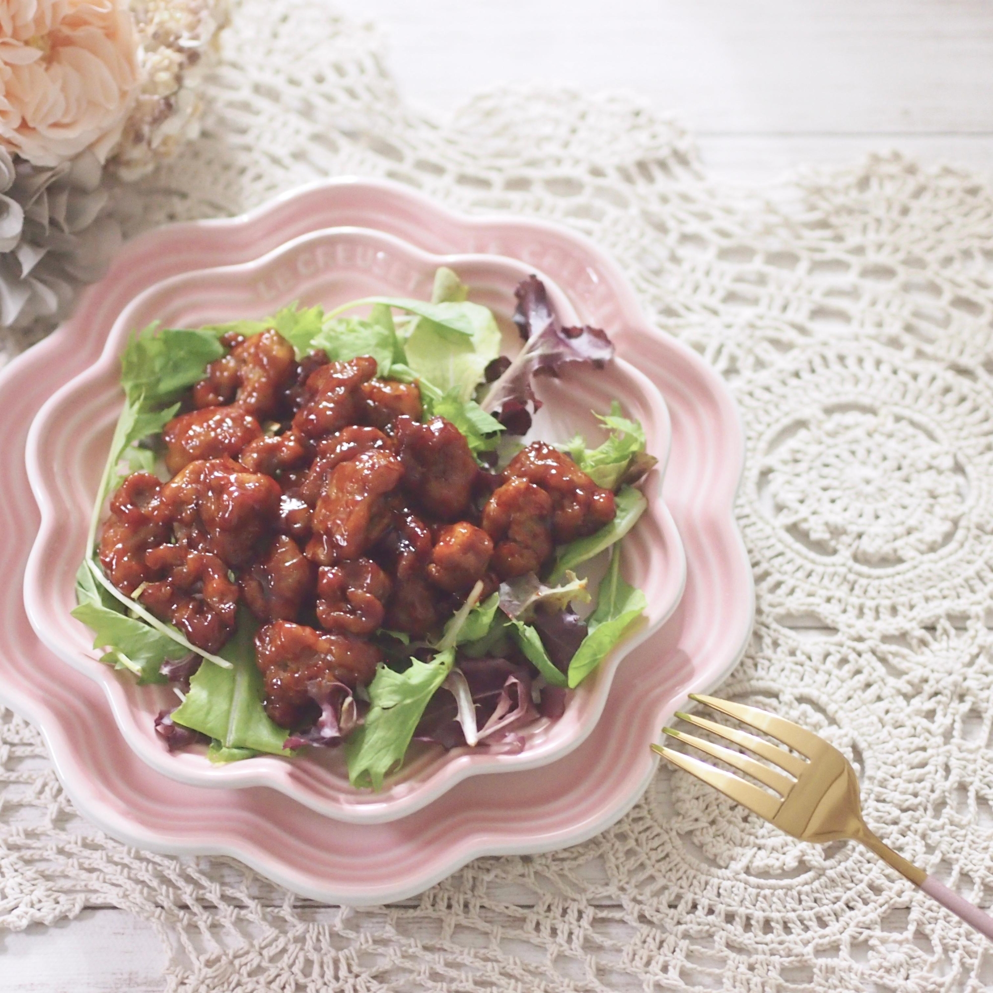 大豆のお肉で作る♡ヤンニョムチキン