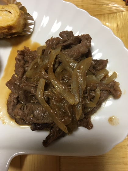 焼肉のたれとおかず生姜で　牛野菜炒め