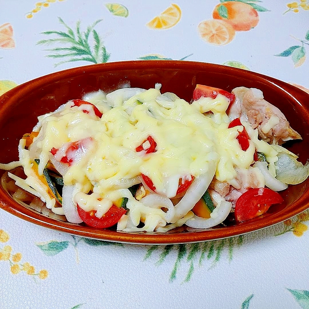 絶品★カボチャと鶏もも肉のチーズ焼き