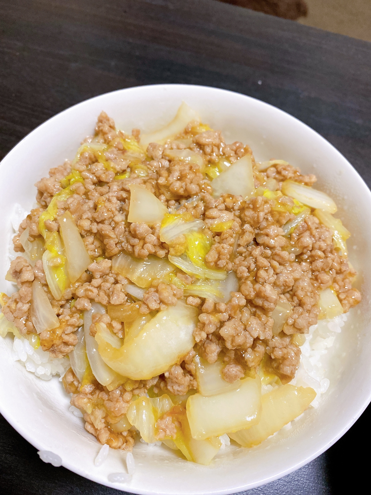 簡単！ひき肉と白菜のあんかけ丼