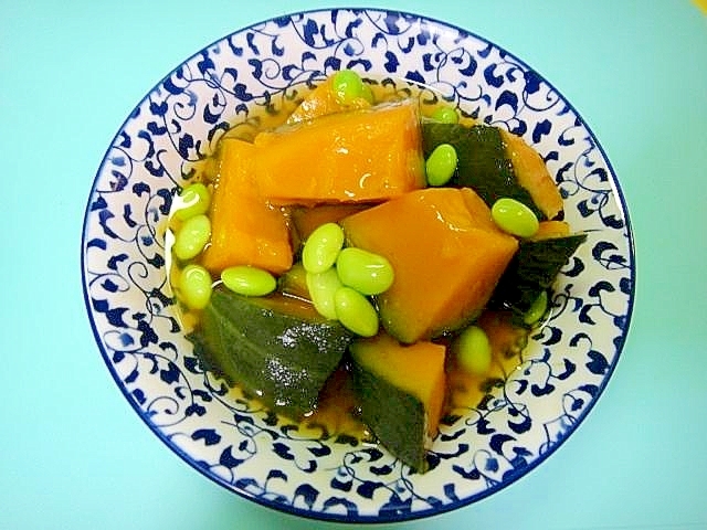 かぼちゃと枝豆の煮物