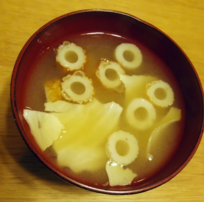 ちくわから良いダシが出て、美味しいお味噌汁でした
ご馳走様でした