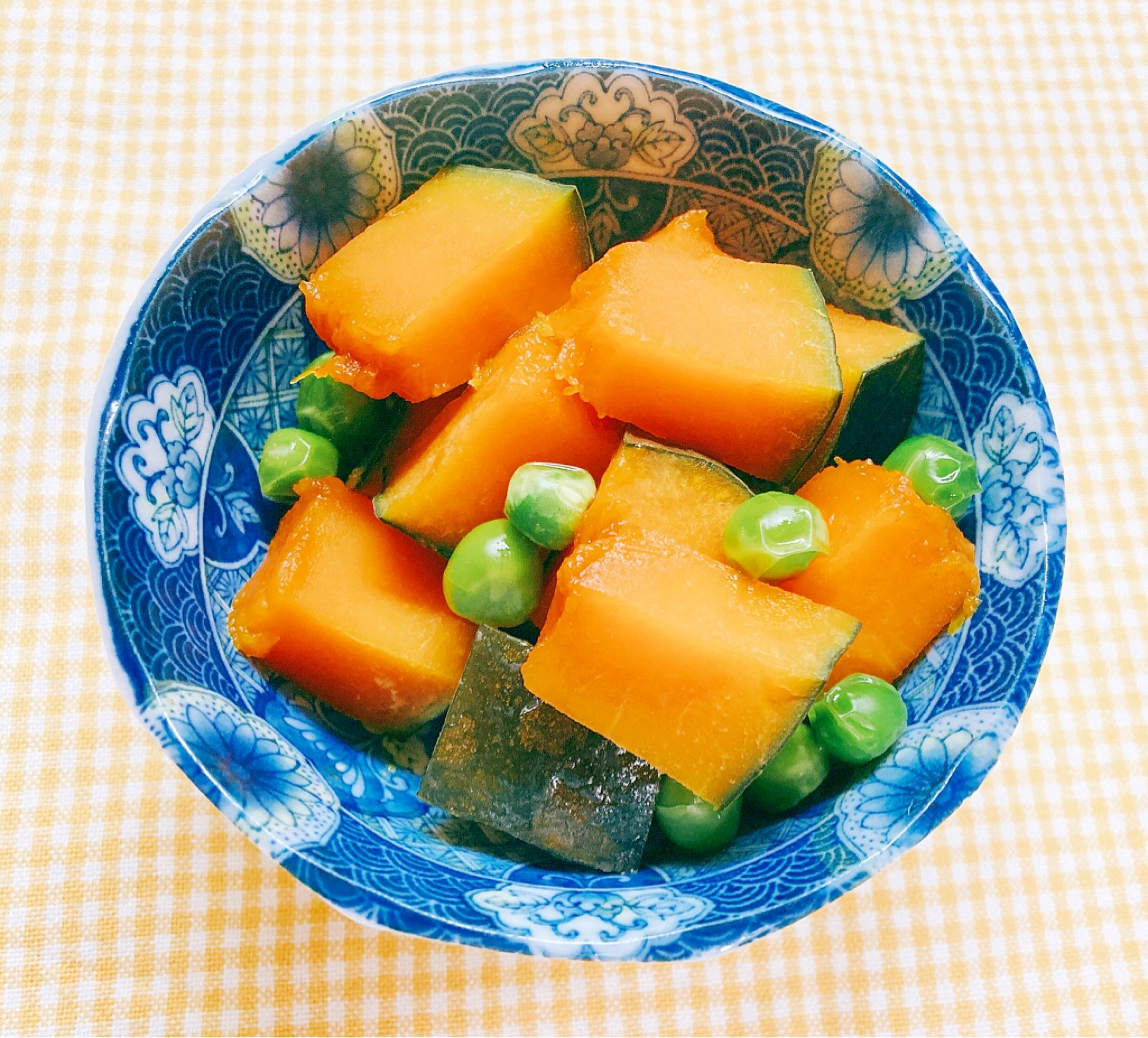 かぼちゃとグリーンピースの煮物