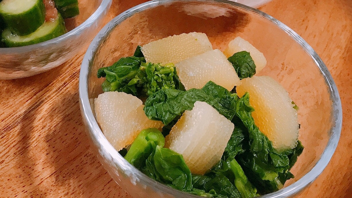 食感も美味しい♡数の子と菜の花の和え物