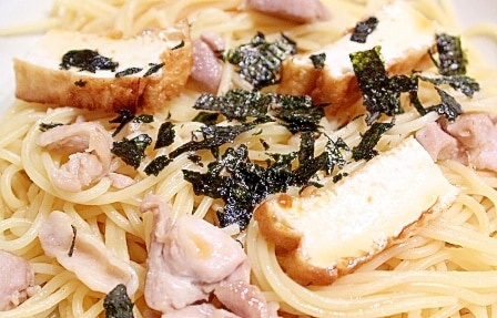 ぽん酢がきめての厚揚げの和風パスタ☆ レシピ・作り方 by 黒蜜かり