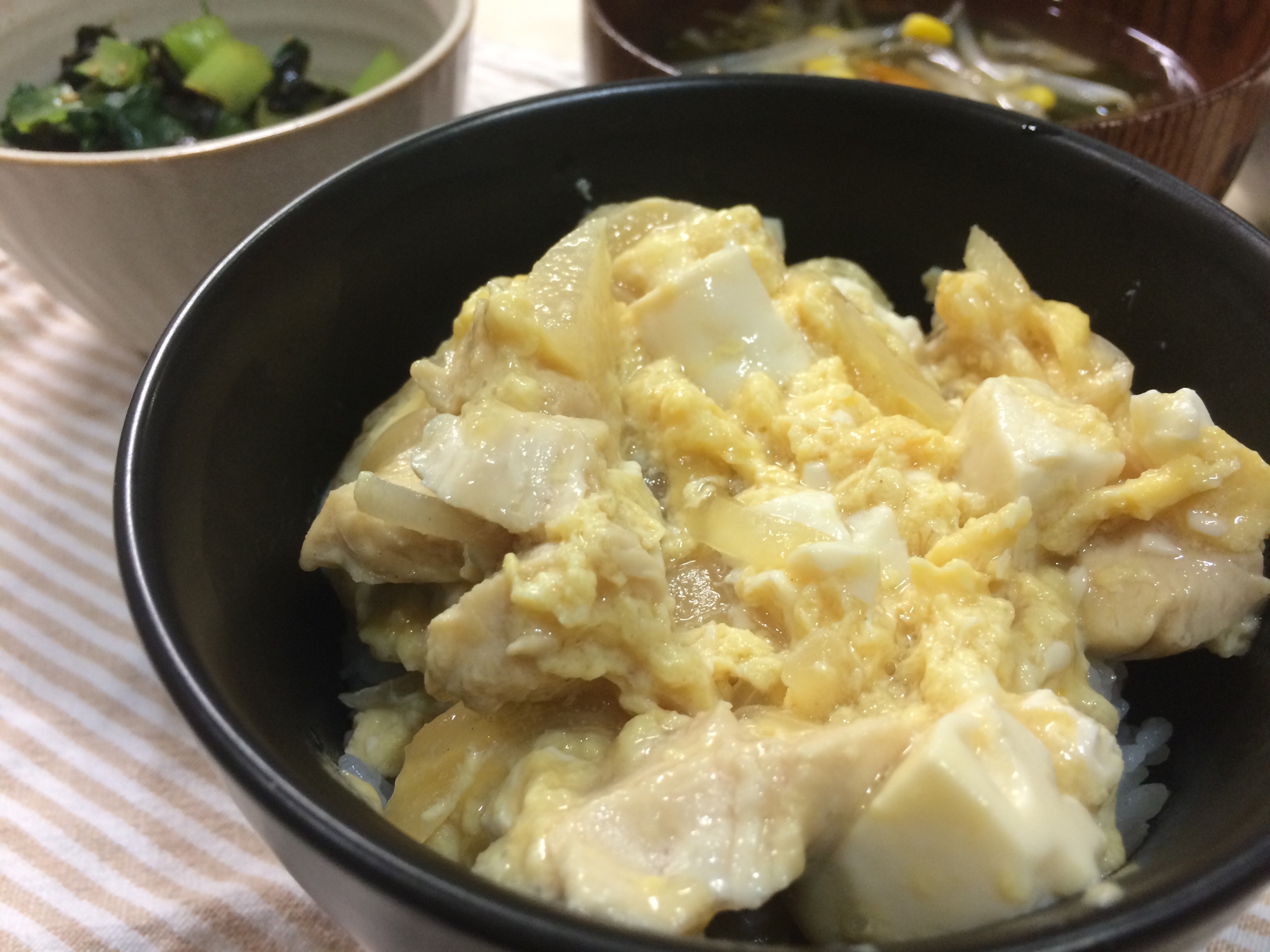 ふわとろ♡豆腐入り親子丼