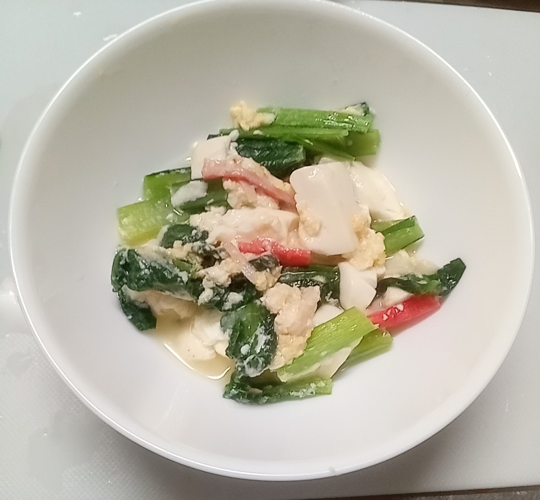 小松菜と豆腐の卵あんかけ