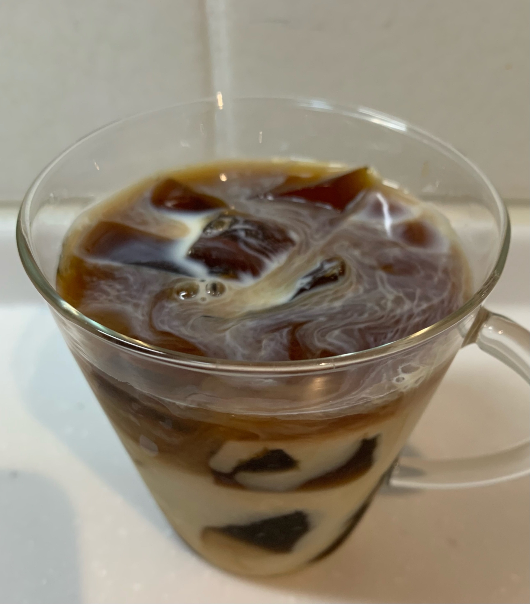 低糖質コーヒー寒天と豆乳の簡単デザート