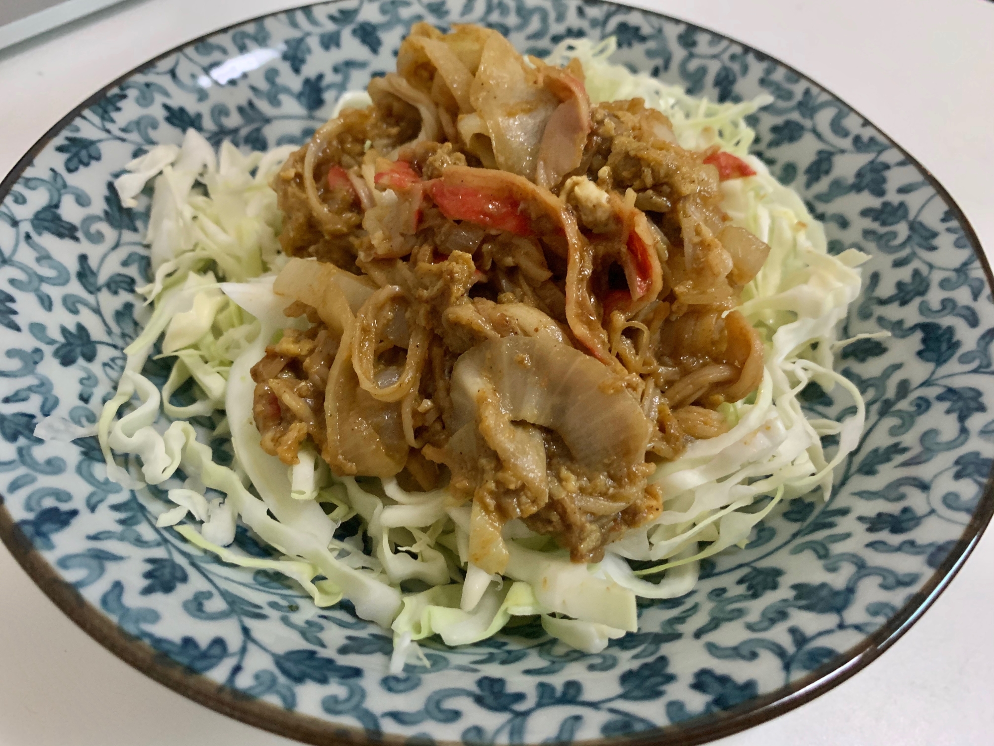 カニカマのパッポンカリー(カレー炒め)タイ料理