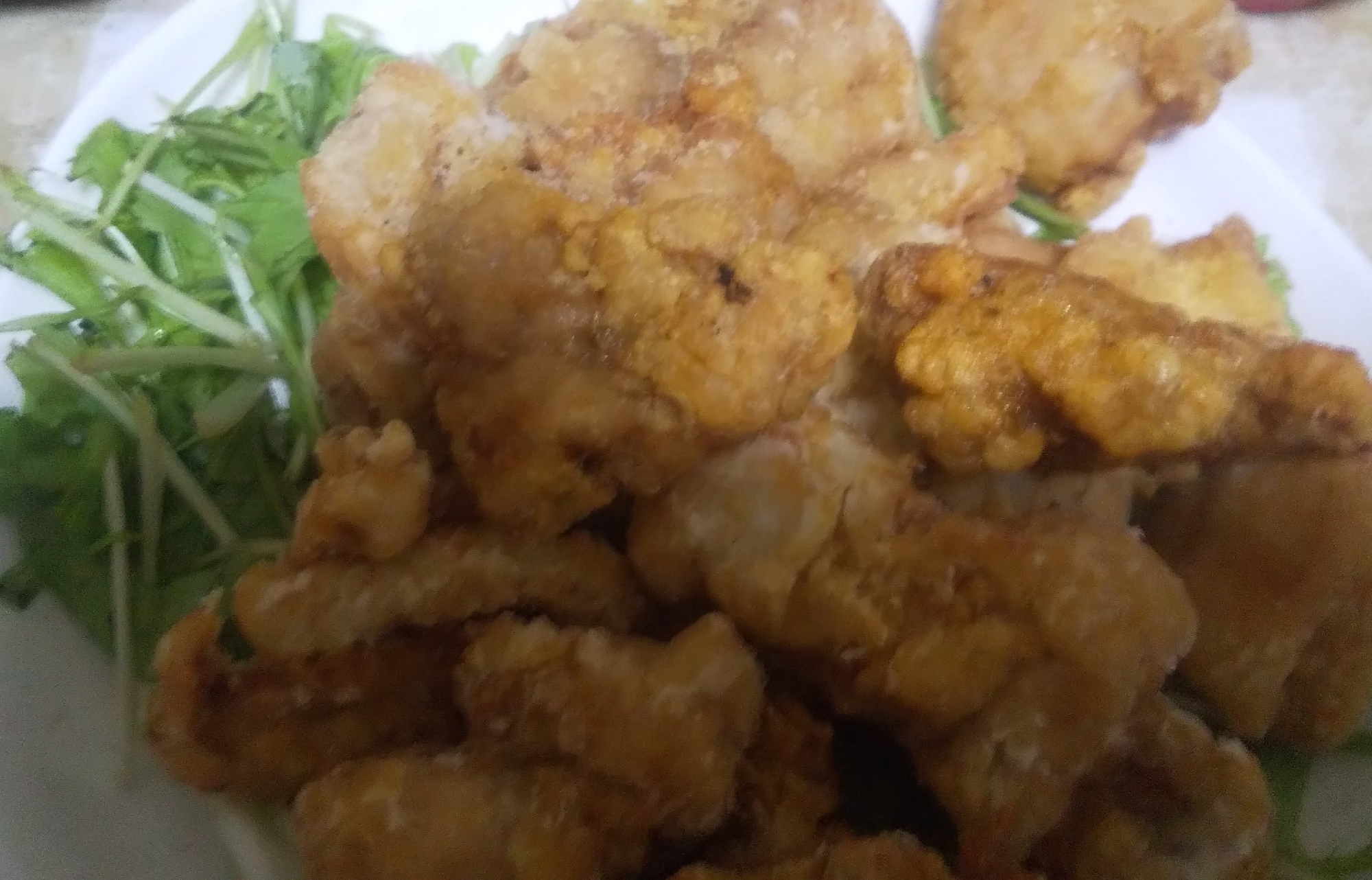 ニンニクと生姜がきいた唐揚げ