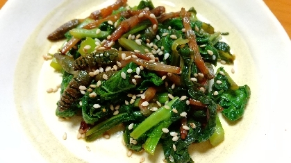 春のにがみ　つくしと菜の花のポン酢しょう油炒め