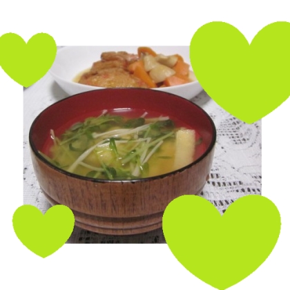 豆苗と餃子のスープ