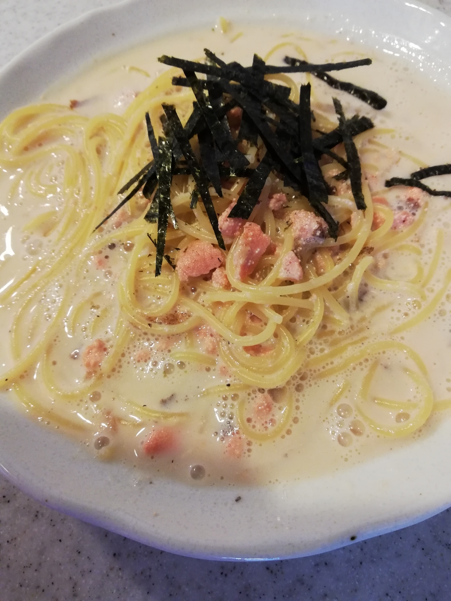 フライパンひとつ！豆乳クリーム明太子パスタ