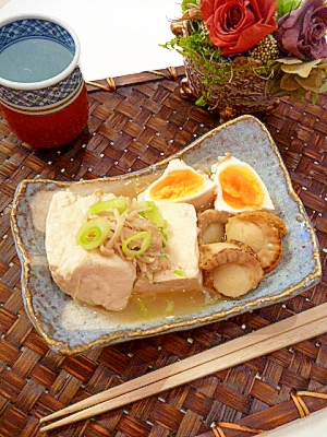料亭の美味しさ♥「豆腐とホタテの卵落とし」