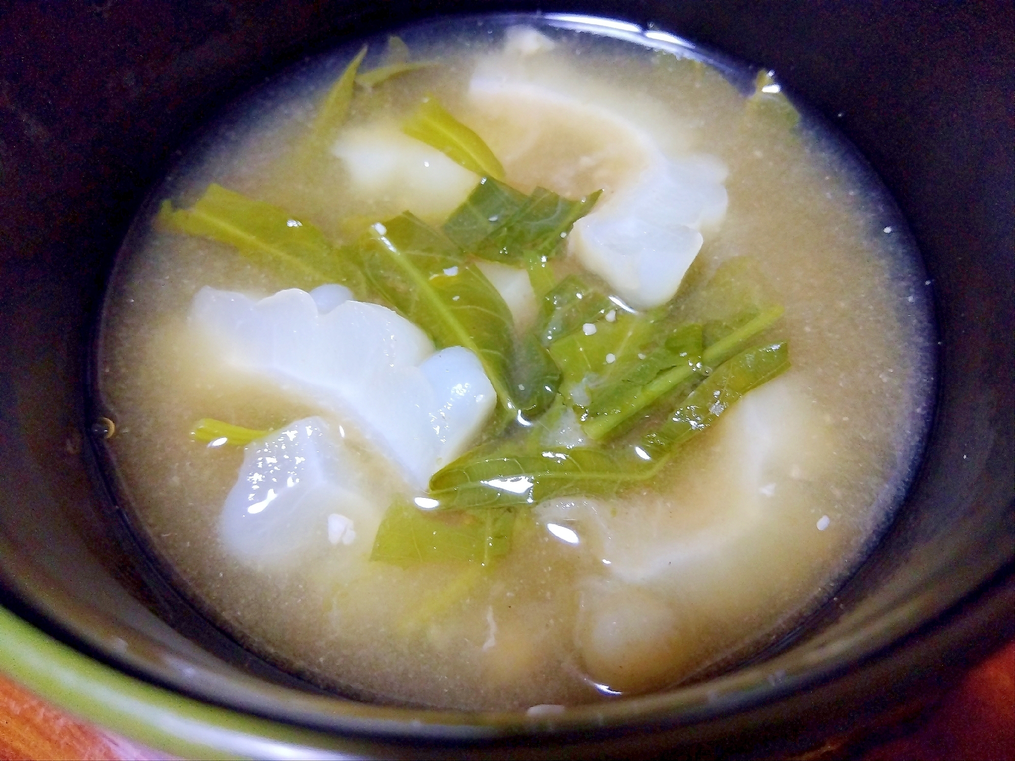白ゴーヤ&空芯菜の味噌汁